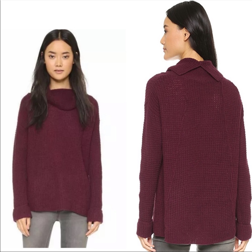 Free People maroon wool sweater